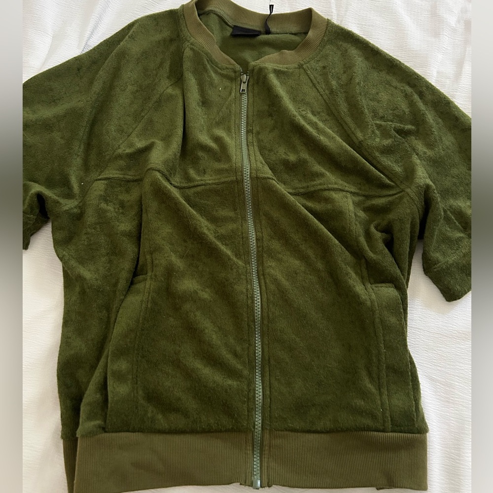 Terry Cloth Zip-up Shirt